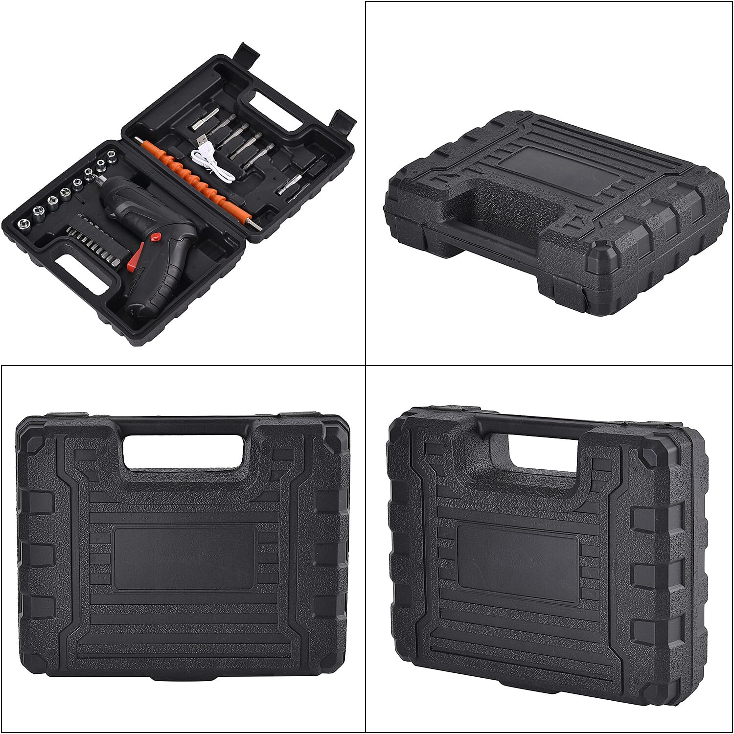 Rechargeable Electric Screwdriver PLUS 47 Pcs Screw Set (100w 3.2aH) - Black