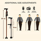 Easy Up Walking Cane with 2 Handles, Anti Slip Base and Light (2xAAA,Not Included) - Red_7534760_6