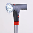Easy Up Walking Cane with 2 Handles, Anti Slip Base and Light (2xAAA, Not Incl.) - Silver