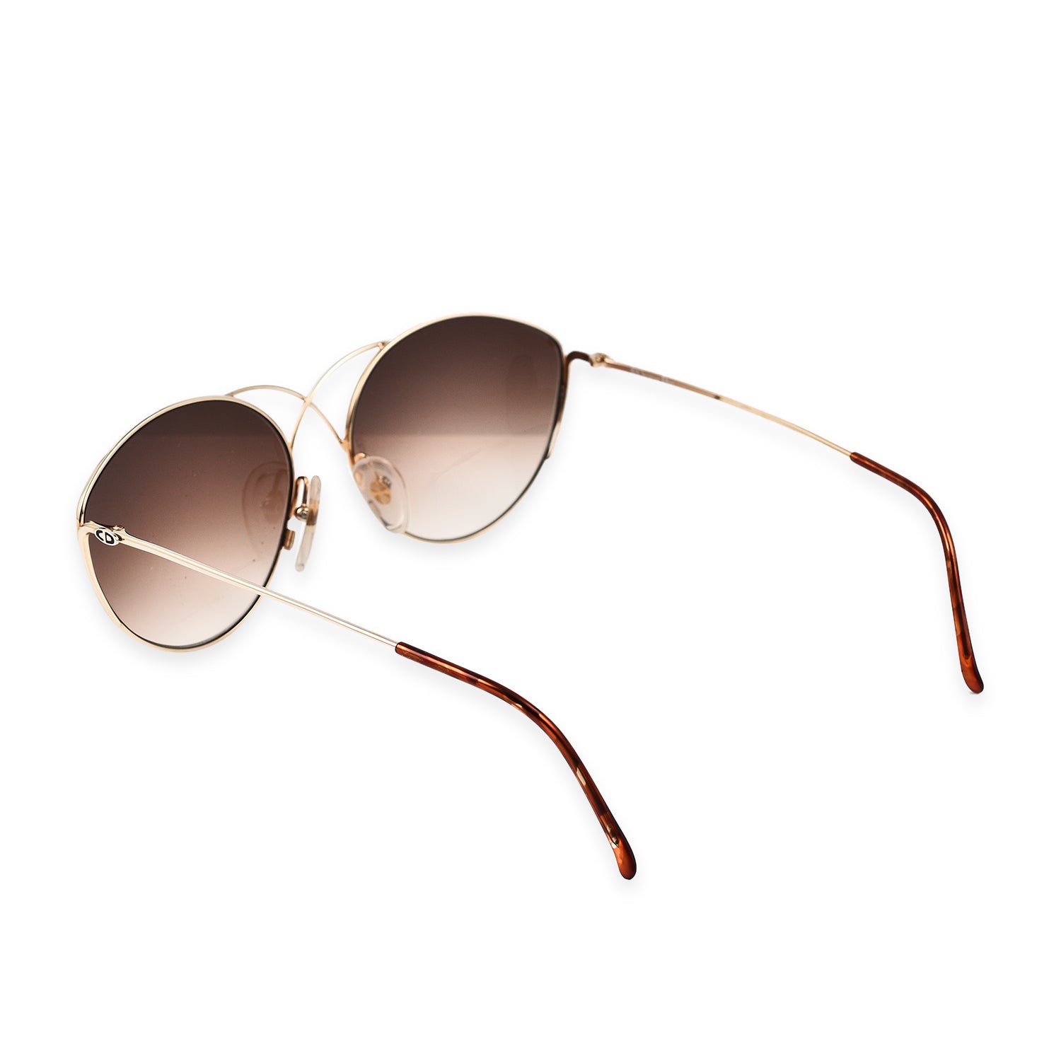 DIOR Ladies Rectangle Decorative Bridge Design Sunglasses - Gold_7546243_2