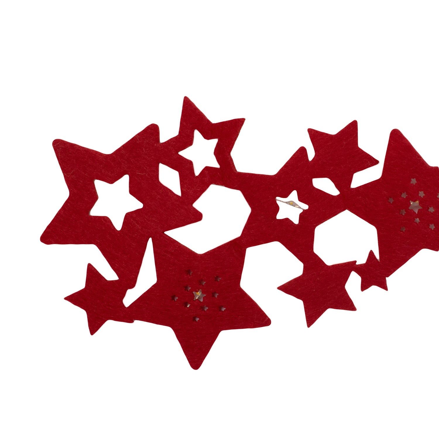 Felt Star Decorative Runner (Length-120 Cm) - Red_7552754