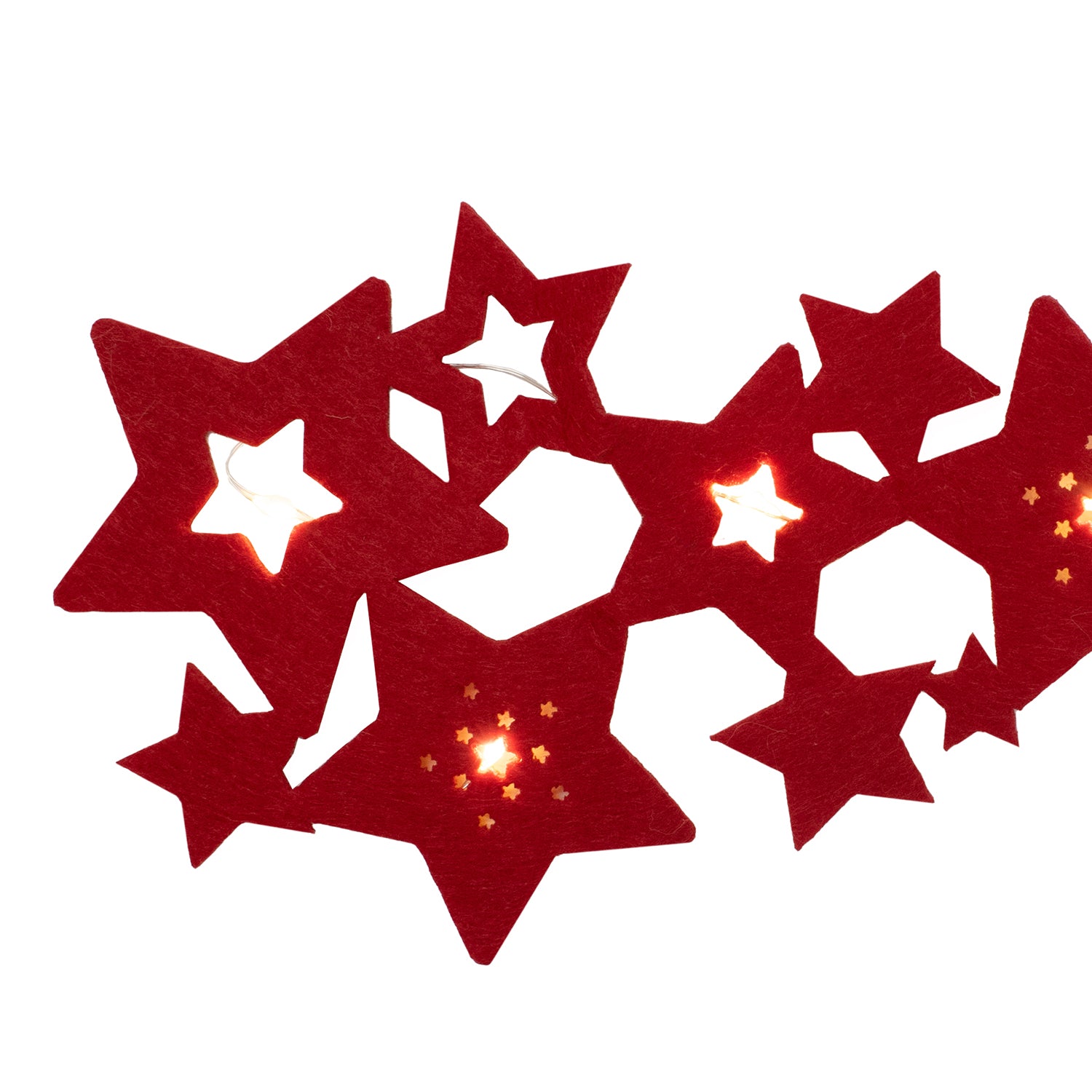 Felt Star Decorative Runner (Length-120 Cm) - Red_7552754_2