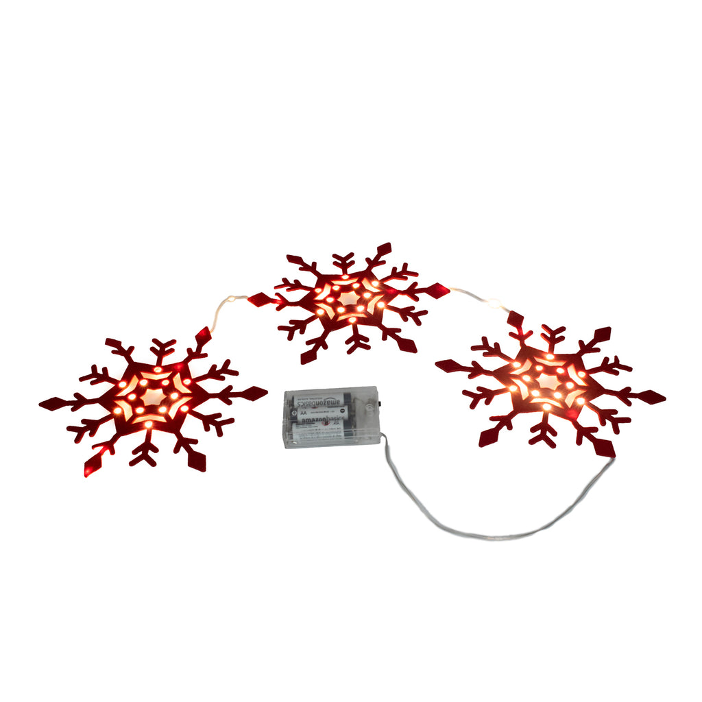 Set of 3 Connected Snowflake Decoration - Red_7552756_2
