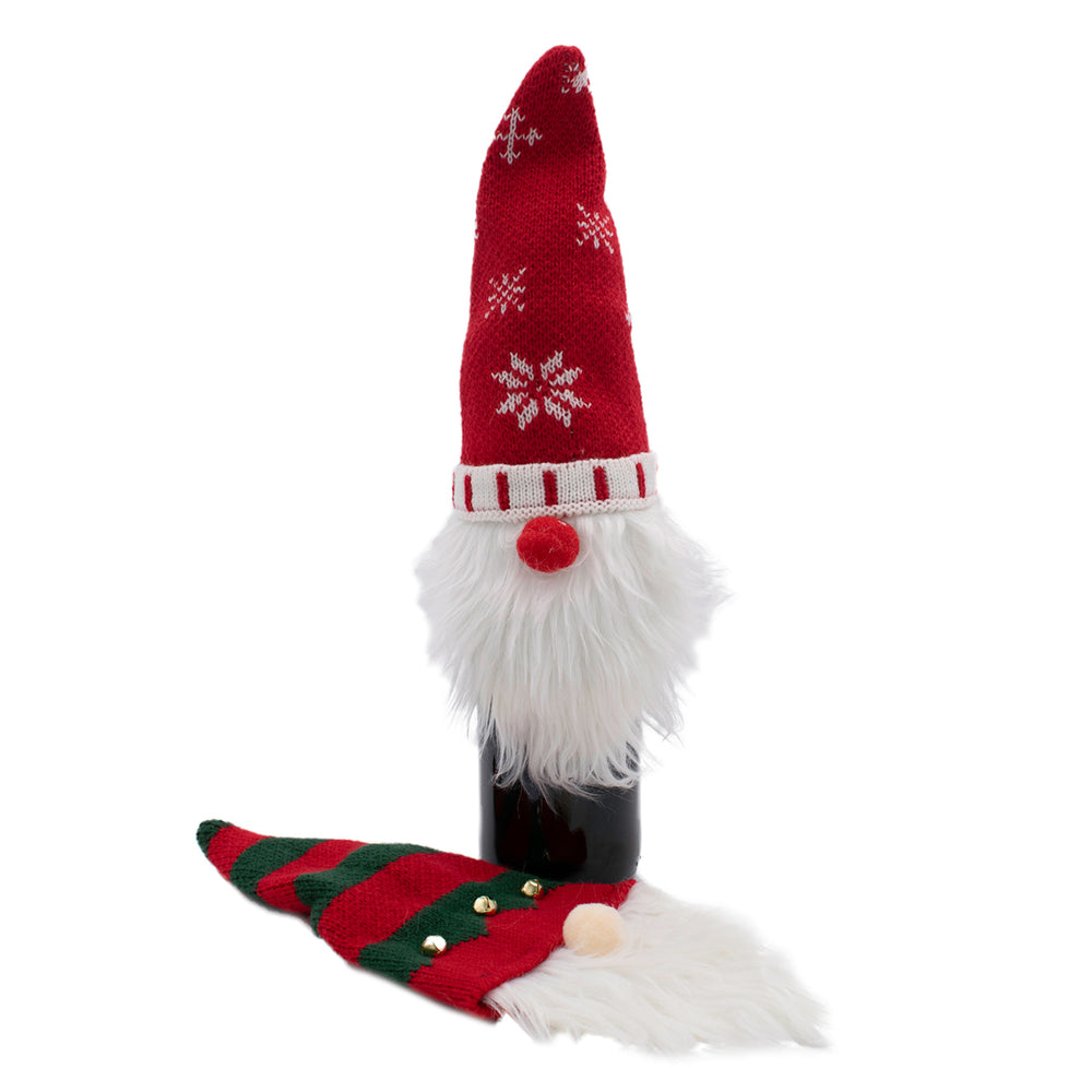 Set of 2 Christmas Novelty Bottle Cover (Size 32x12 Cm) - Red & White_7553281
