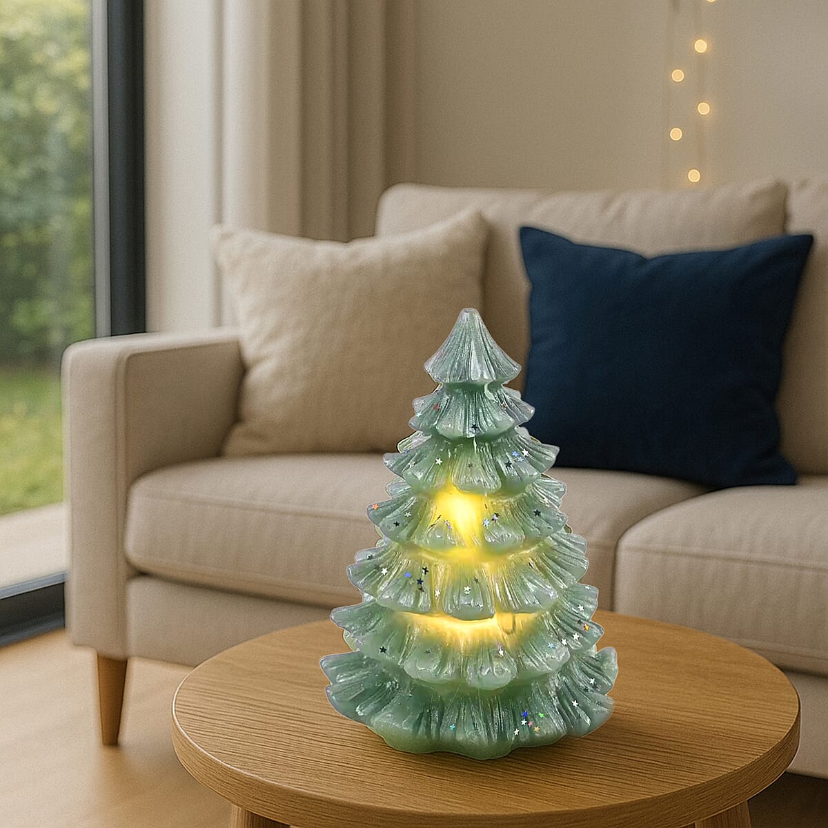 Set of 2 LED Candles with 6 Hrs Timer Function - Green