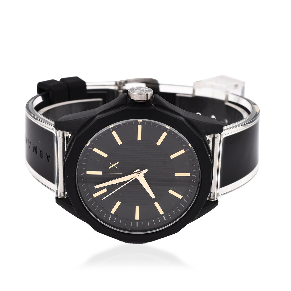 Closeout Deal - ARMANI EXCHANGE Gold Tone 3 Hand Analogue 50 ATM Water Resistant Watch -Black_7571409_3