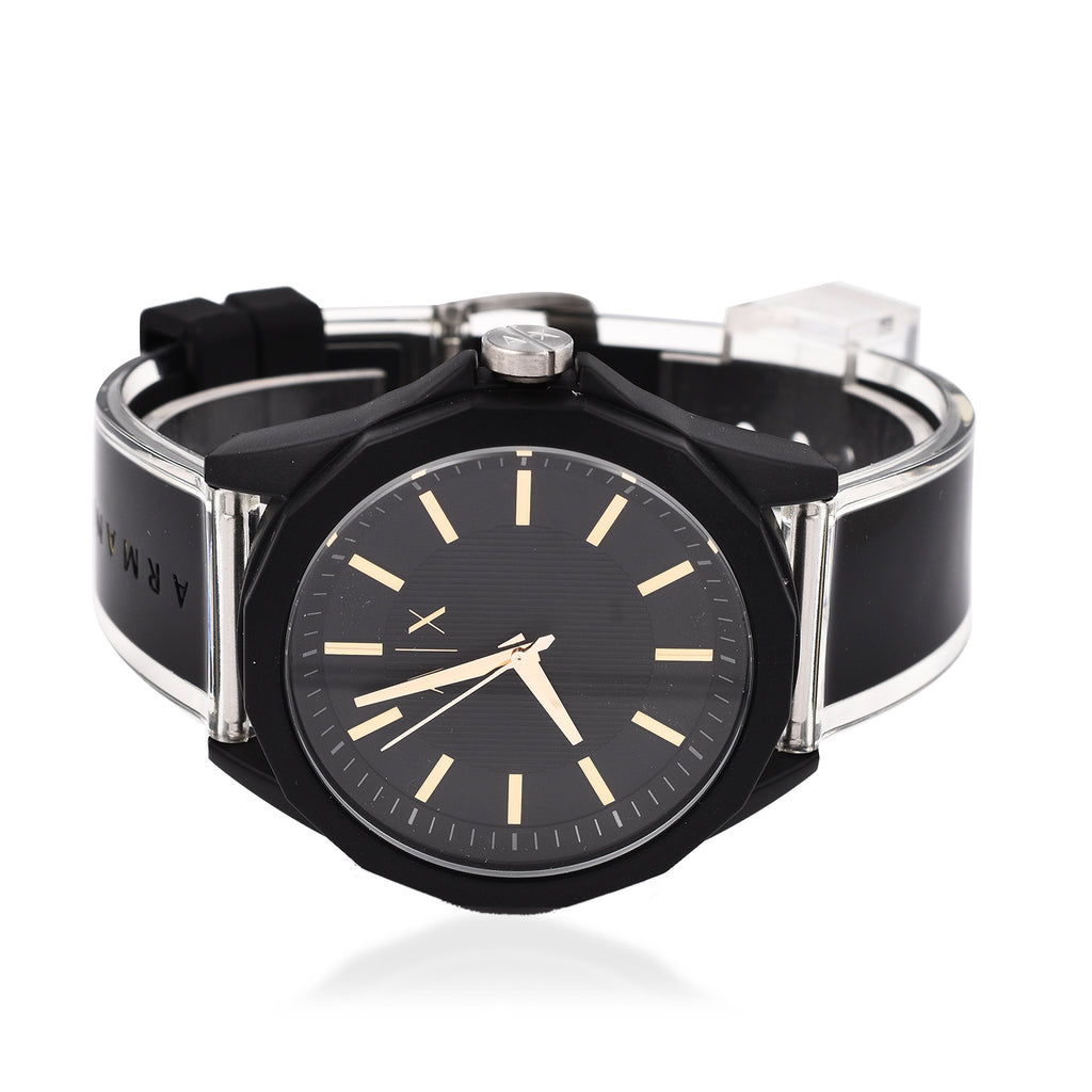 Closeout Deal - ARMANI EXCHANGE Gold Tone 3 Hand Analogue 50 ATM Water Resistant Watch -Black_7571409_3