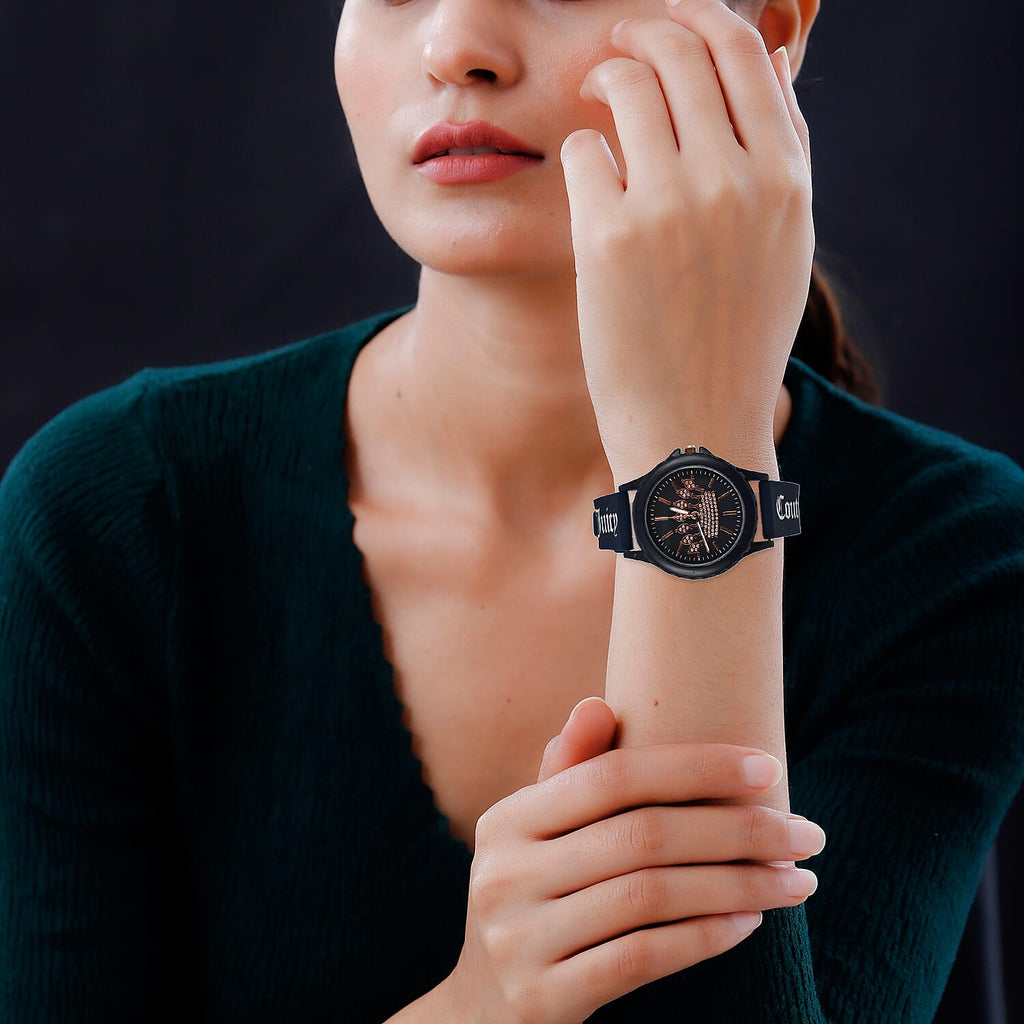 Juicy Couture Analogue Ladies Watch with Silicone Strap - Black