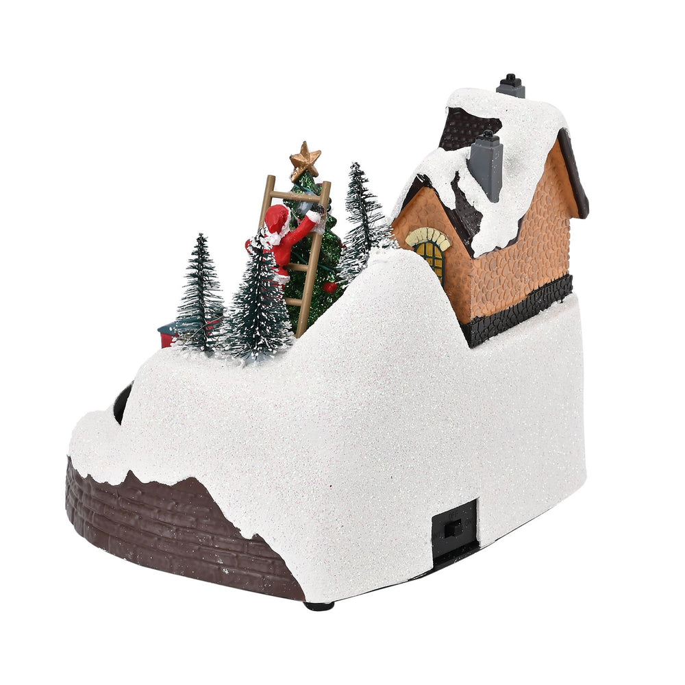 Christmas Village House & Moving Train Theme with LED Lighting & Music (3xAA Batteries,Not Included) - Size 20x20x16cm_7571858_5
