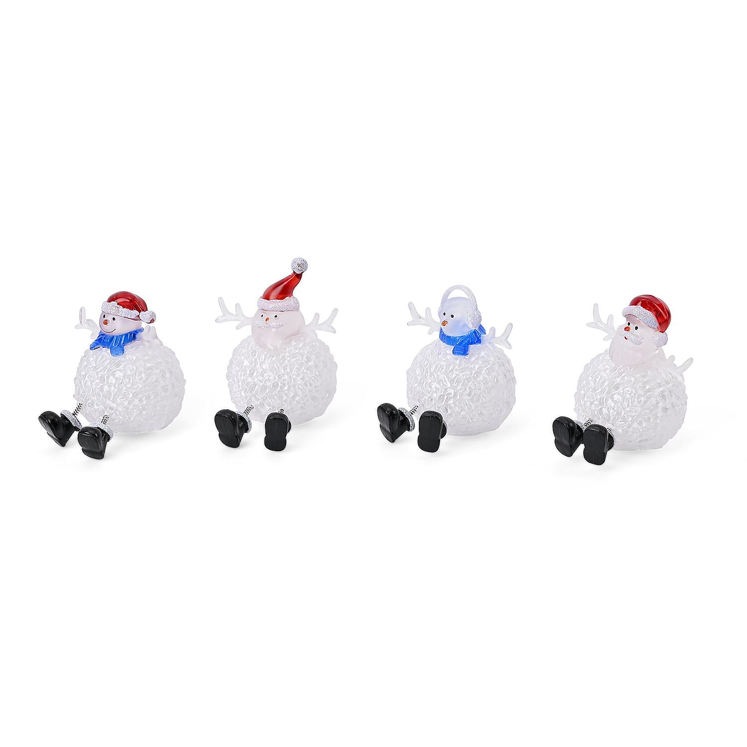 Set of 4 Battery Operated Lighted Santa Gnome Christmas Decor Lights, (Size: 7x7x8 cm)_7572219_2