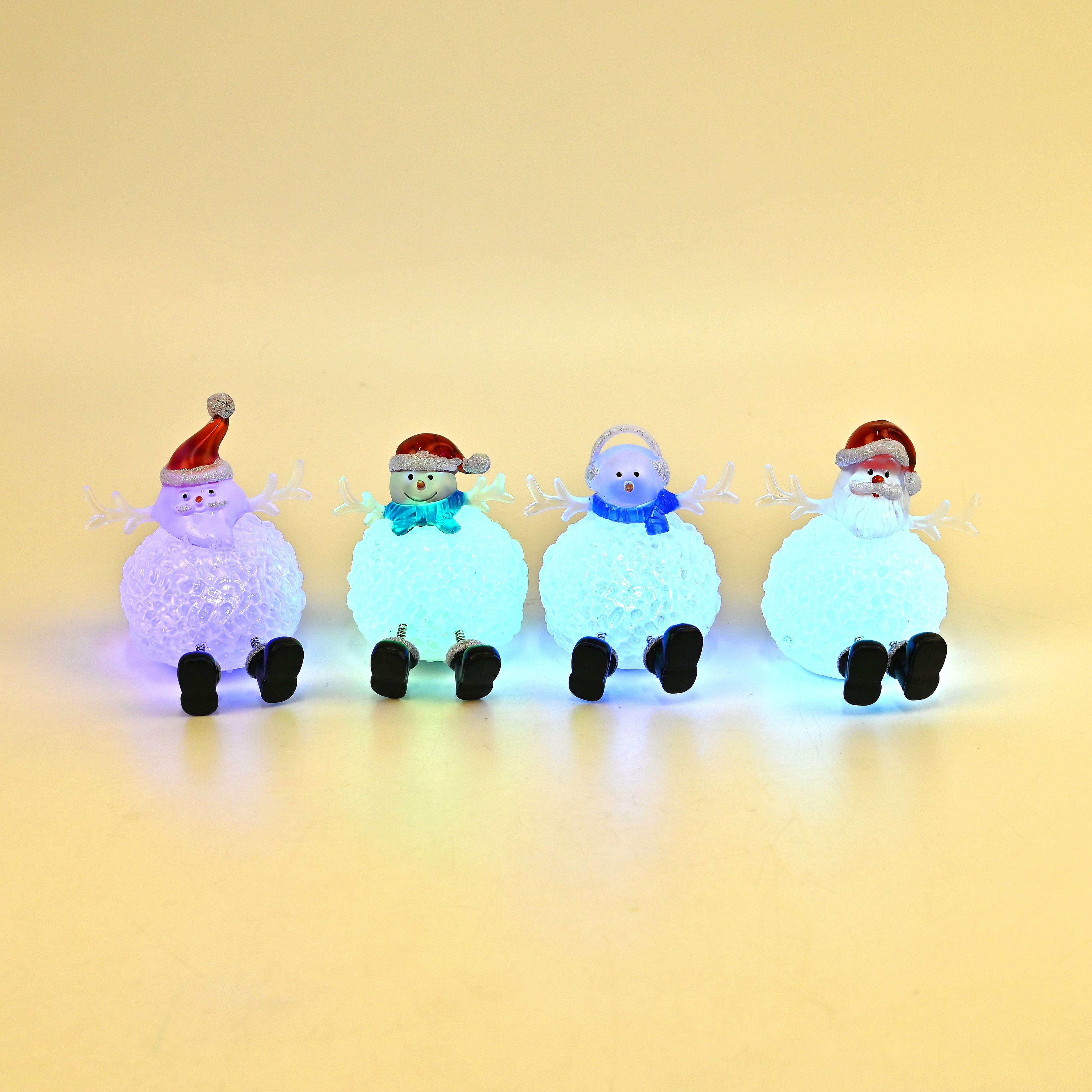 Set of 4 Battery Operated Lighted Santa Gnome Christmas Decor Lights, (Size: 7x7x8 cm)_7572219_3