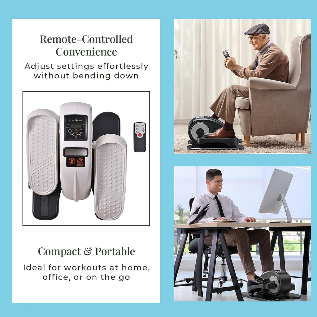 SoulSmart Electric Stepper With Elliptical Pair Belt - LCD Display - White - Black