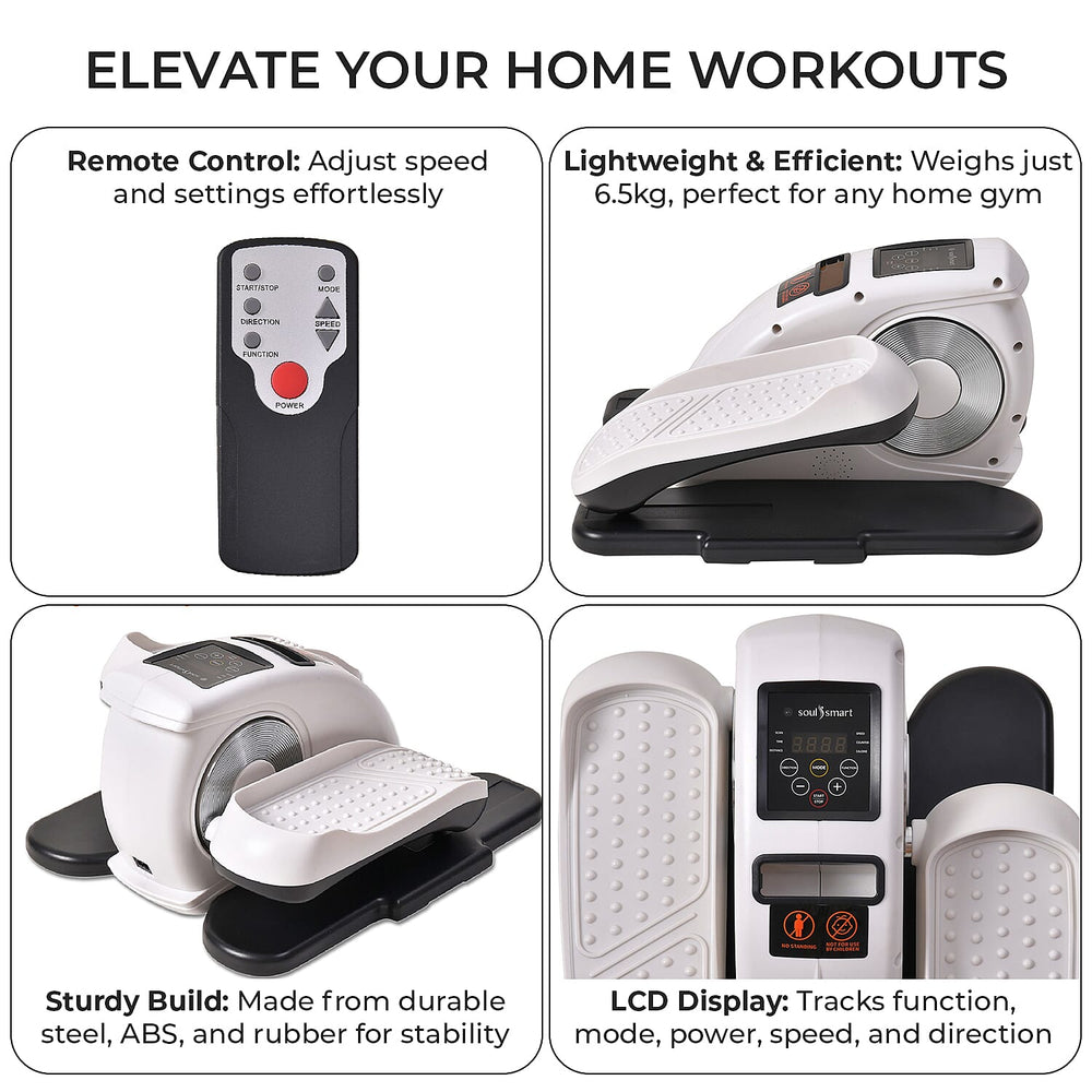 SoulSmart Electric Stepper With Elliptical Pair Belt - LCD Display - White - Black