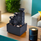 Four Cups Mini Water Fountain with LED Light (Size - 17x11x9cm)