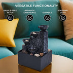 Four Cups Mini Water Fountain with LED Light (Size - 17x11x9cm)