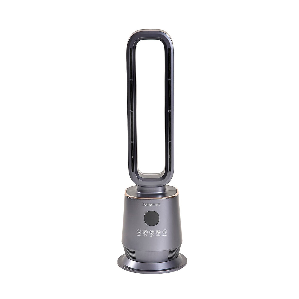 Energy Efficient 2-in-1 Ceramic Bladeless Heater with Fan Mode, 2 Heat Settings & Light Mode (1000W-2000W) With Remote