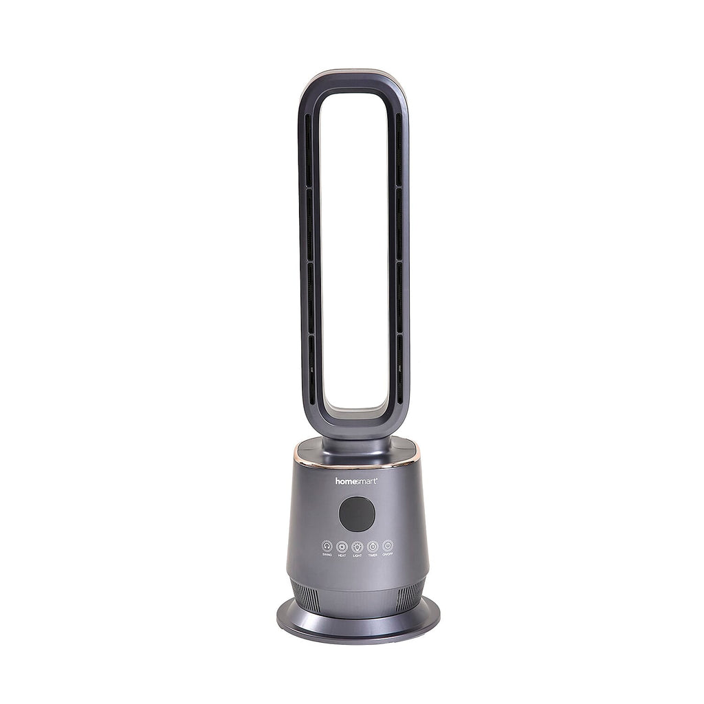 Energy Efficient 2-in-1 Ceramic Bladeless Heater with Fan Mode, 2 Heat Settings & Light Mode (1000W-2000W) With Remote