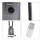 Energy Efficient 2-in-1 Ceramic Bladeless Heater with Fan Mode, 2 Heat Settings & Light Mode (1000W-2000W) With Remote