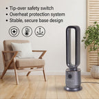 Energy Efficient 2-in-1 Ceramic Bladeless Heater with Fan Mode, 2 Heat Settings & Light Mode (1000W-2000W) With Remote