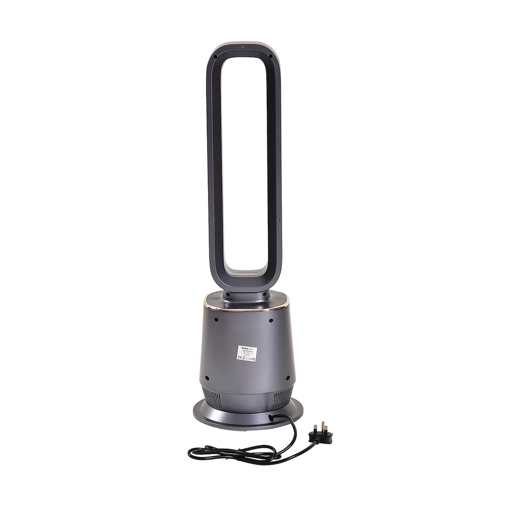 Energy Efficient 2-in-1 Ceramic Bladeless Heater with Fan Mode, 2 Heat Settings & Light Mode (1000W-2000W) With Remote