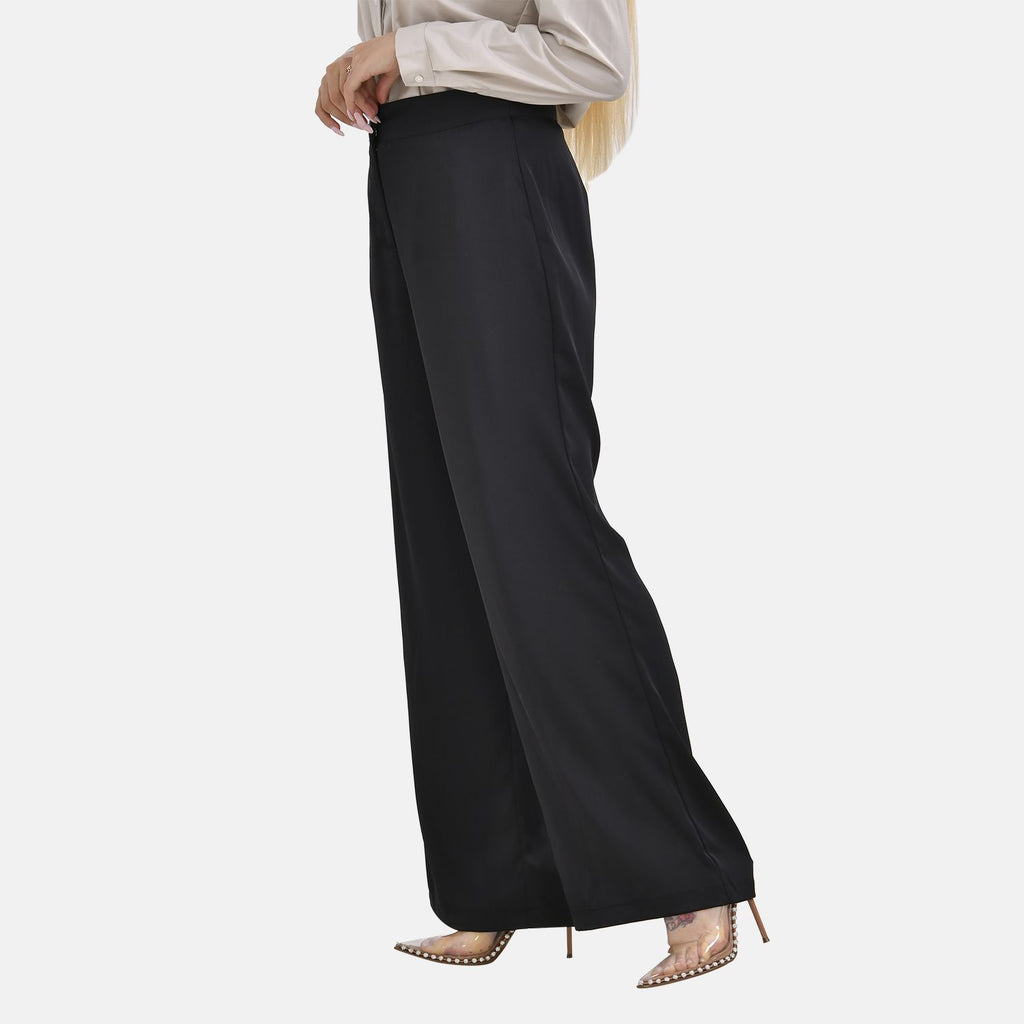 Soft Satin Wide Leg Trousers (Size 22) - Black_7592375_3