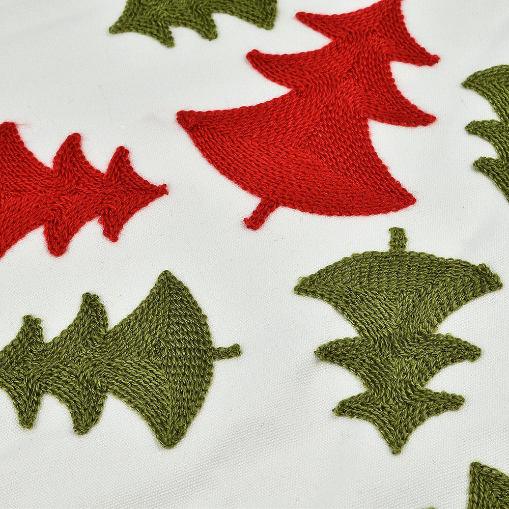 100% Cotton Towel Embroidery Soft Cushion Cover with Christmas Tree Pattern (45x45cm)_7594482_3