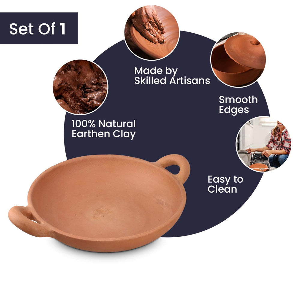 Handmade Terracotta Pan (Size 32x25x6 Cm)_7597782_3