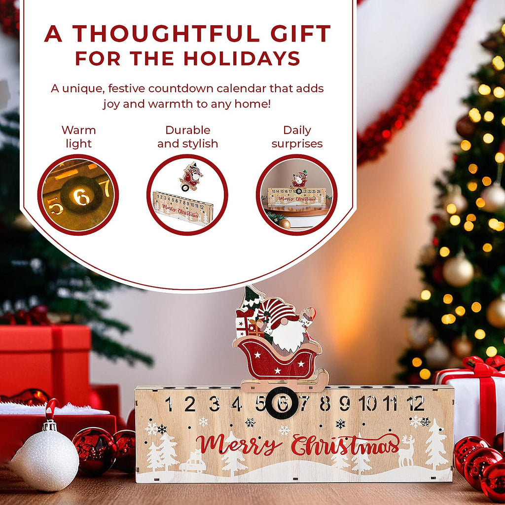 Double-Sided Colour Printing Plywood Calendar Light (Size 40x3x25 cm) - Multi