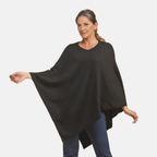 LA MAREY 100% Cashmere Woollen Poncho (Size- 70 Cm) - Black_7605738