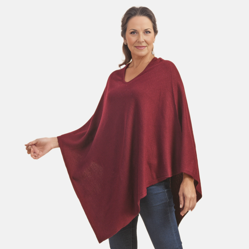 LA MAREY 100% Cashmere Woollen Poncho (Size- 70 Cm) - Khaki_7605742
