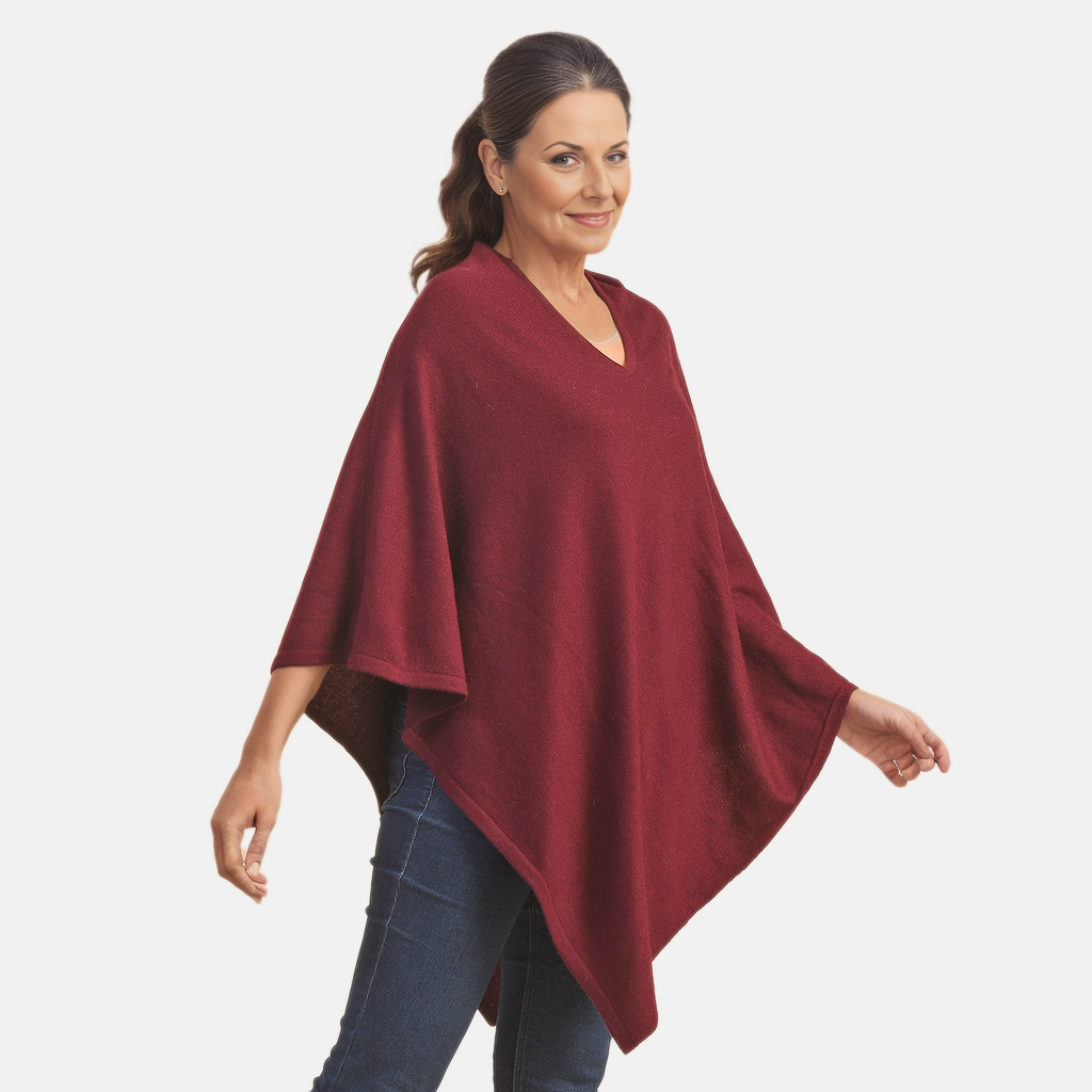 LA MAREY 100% Cashmere Woollen Poncho (Size- 70 Cm) - Khaki_7605742_2