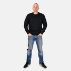 Mens Crew Neck Sweatshirt (Size XL) - Black