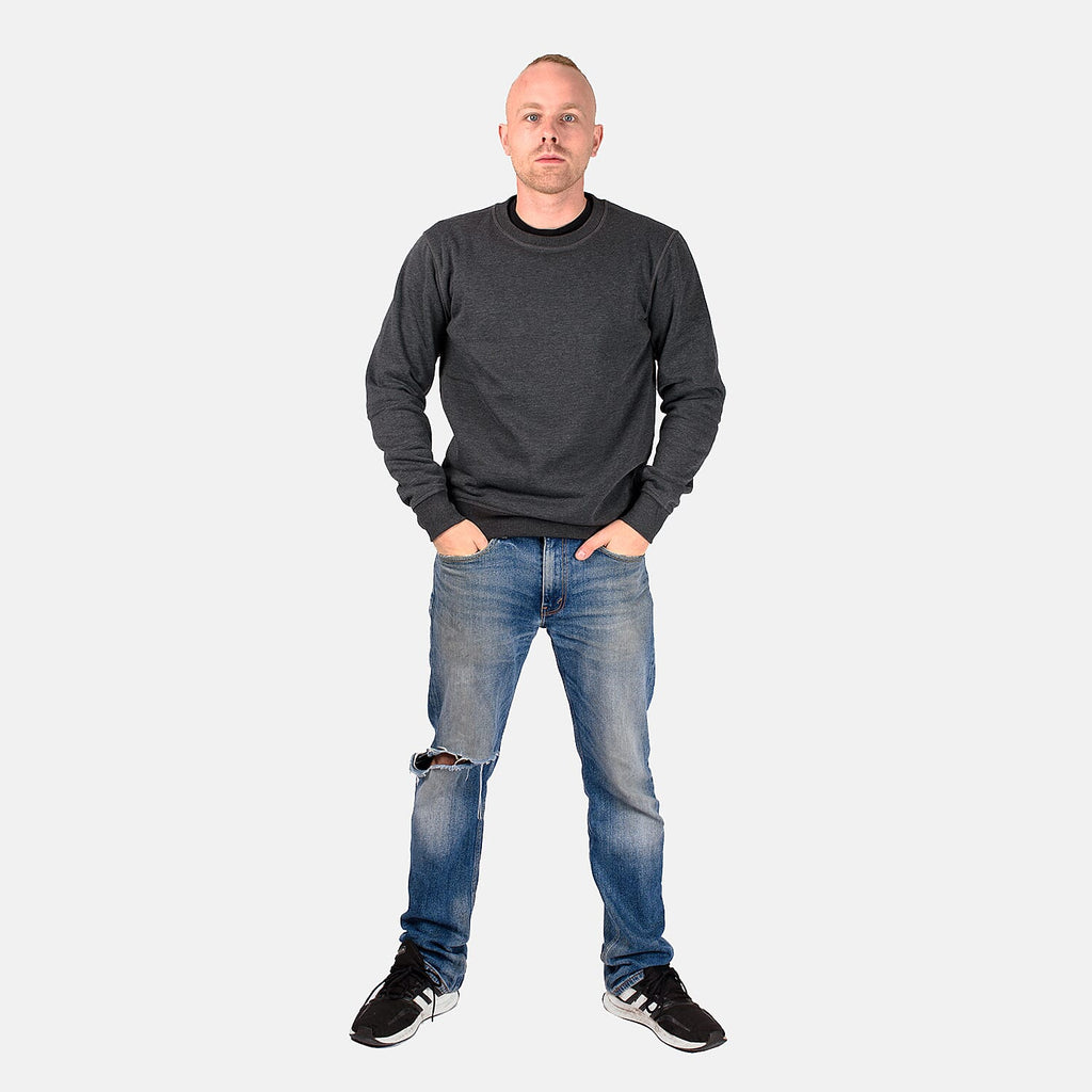 Mens Crew Neck Sweatshirt (Size L) - Charcoal Grey