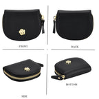 Set of 2 - 100% Genuine Leather Crossbody Bag & Card Wallet with RFID Protection - Black_7617214_6