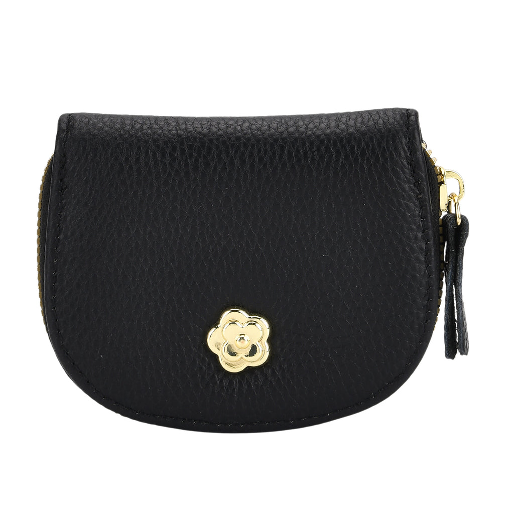 Set of 2 - 100% Genuine Leather Crossbody Bag & Card Wallet with RFID Protection - Black_7617214_7