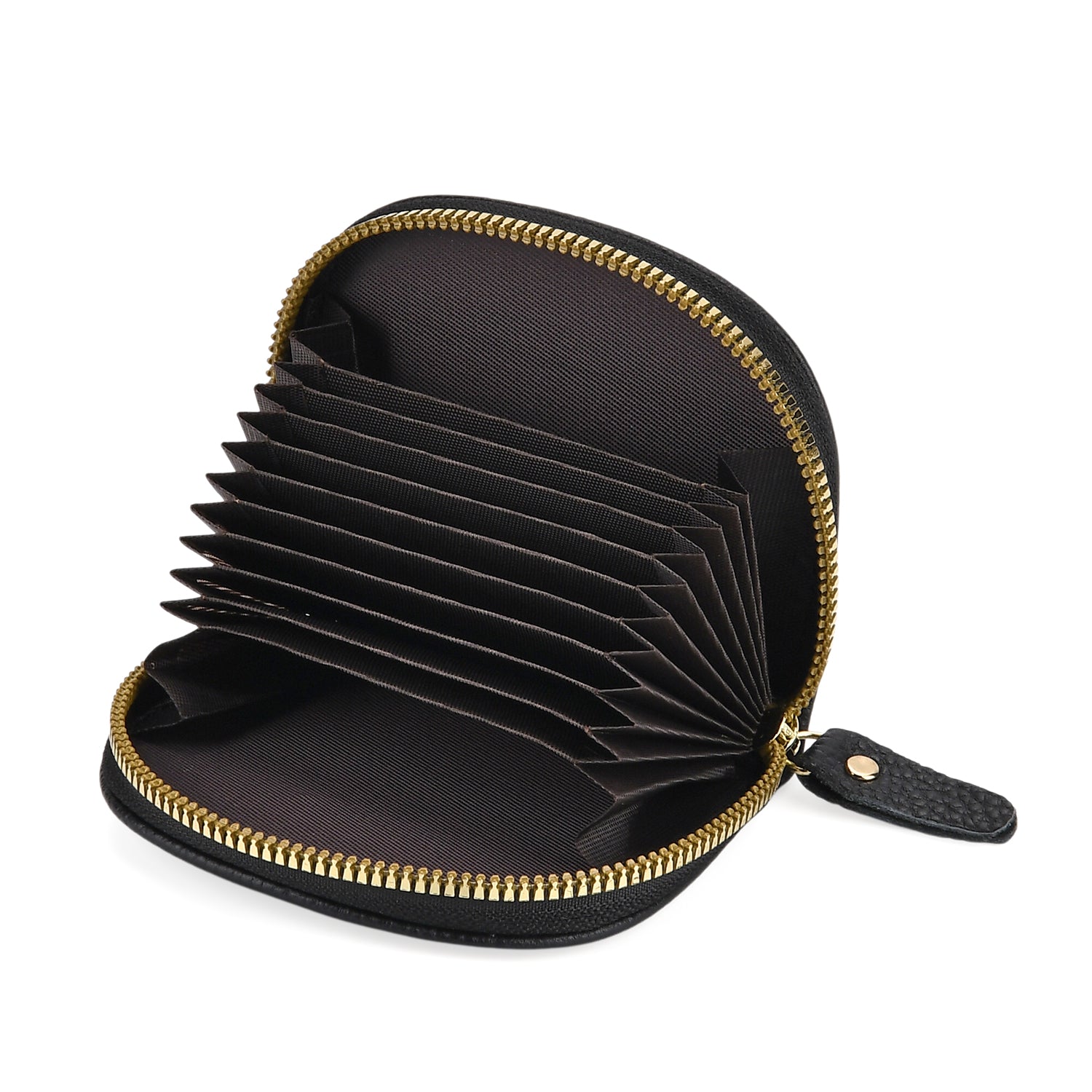 Set of 2 - 100% Genuine Leather Crossbody Bag & Card Wallet with RFID Protection - Black_7617214_8