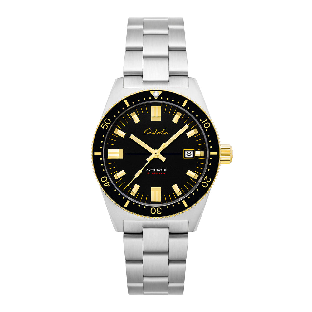 CADOLA Noumea Japanese Movement with 3 Hands Date 20ATM Water Resistant Mens Watch with Black and Stainless Steel Strap_7646574
