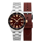 CADOLA Japanese Automatic Movement with 3 Hands Date 20ATM Water Resistant Mens Watch with Red and Stainless Steel Strap_7646575_1