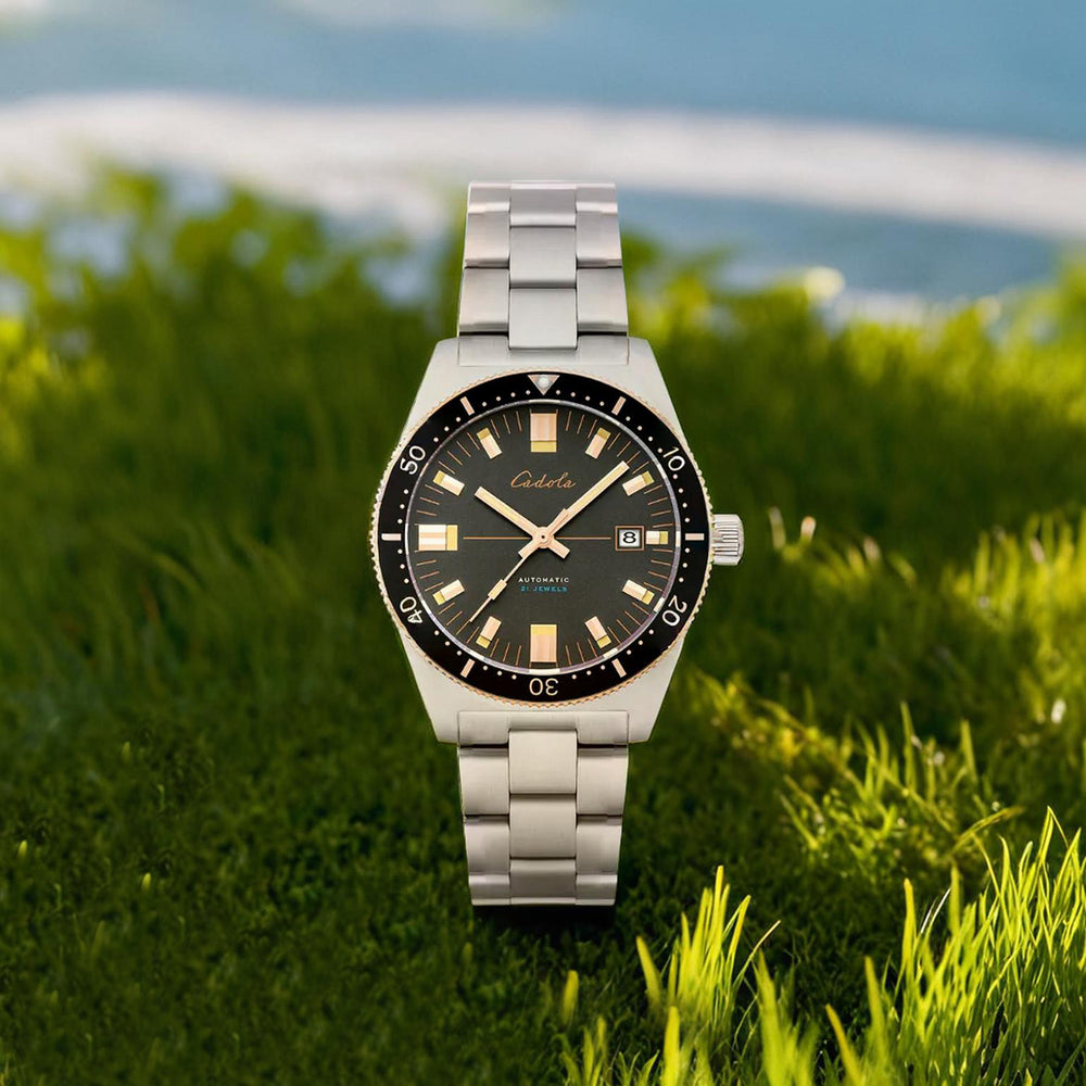 CADOLA Japanese Automatic Movement with 3 Hands Date 20ATM Water Resistant Mens Watch with Grey and Stainless Steel Strap_7646576_2