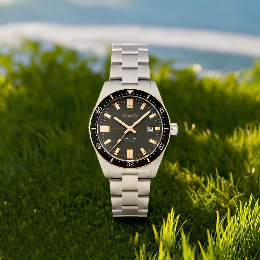 CADOLA Japanese Automatic Movement with 3 Hands Date 20ATM Water Resistant Mens Watch with Grey and Stainless Steel Strap_7646576_2