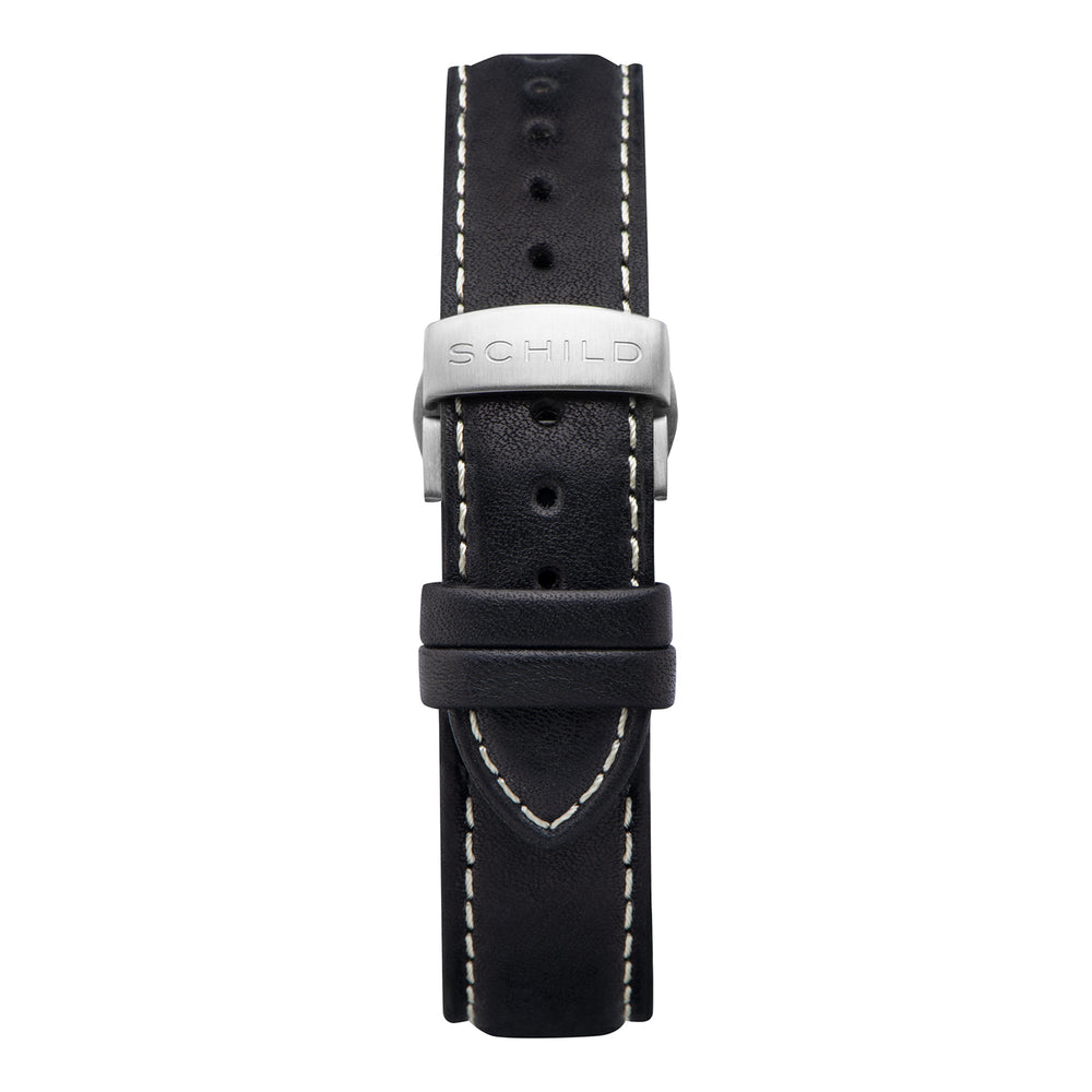 SCHILD Freidrich Mechanical Tourbillion Deep Storm Limited Edition Men Black Dial 10ATM Water Resistant Watch With Stainless Steel Chain Bracelet & Black Strap_7646690_2