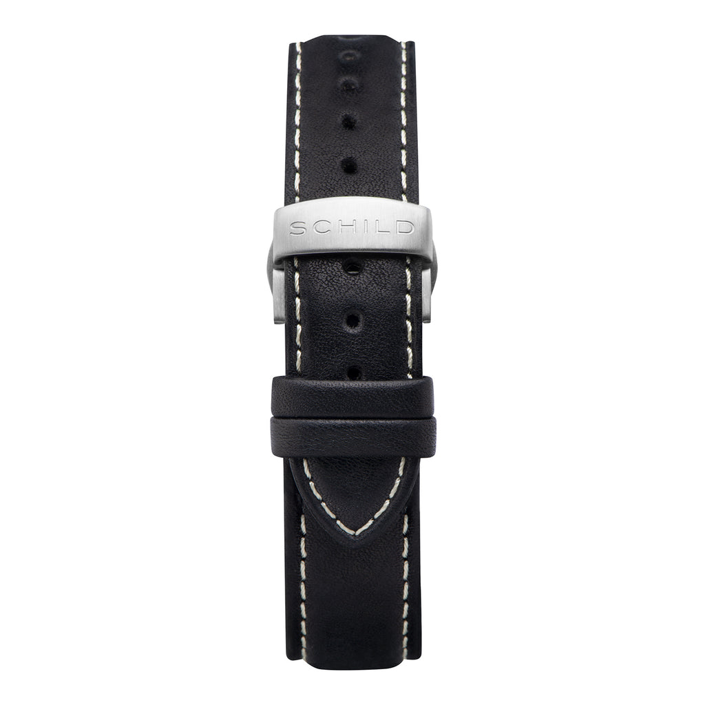 SCHILD Freidrich Mechanical Tourbillion Deep Storm Limited Edition Men Black Dial 10ATM Water Resistant Watch With Stainless Steel Chain Bracelet & Black Strap_7646690_2