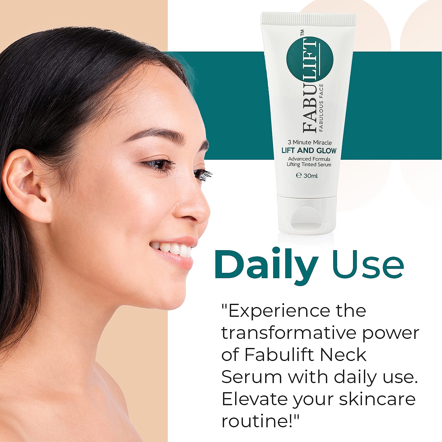 Fabulift 3 Minute Miracle Lift and Glow Instant Tinted Face Serum (30ml) - 300 applications