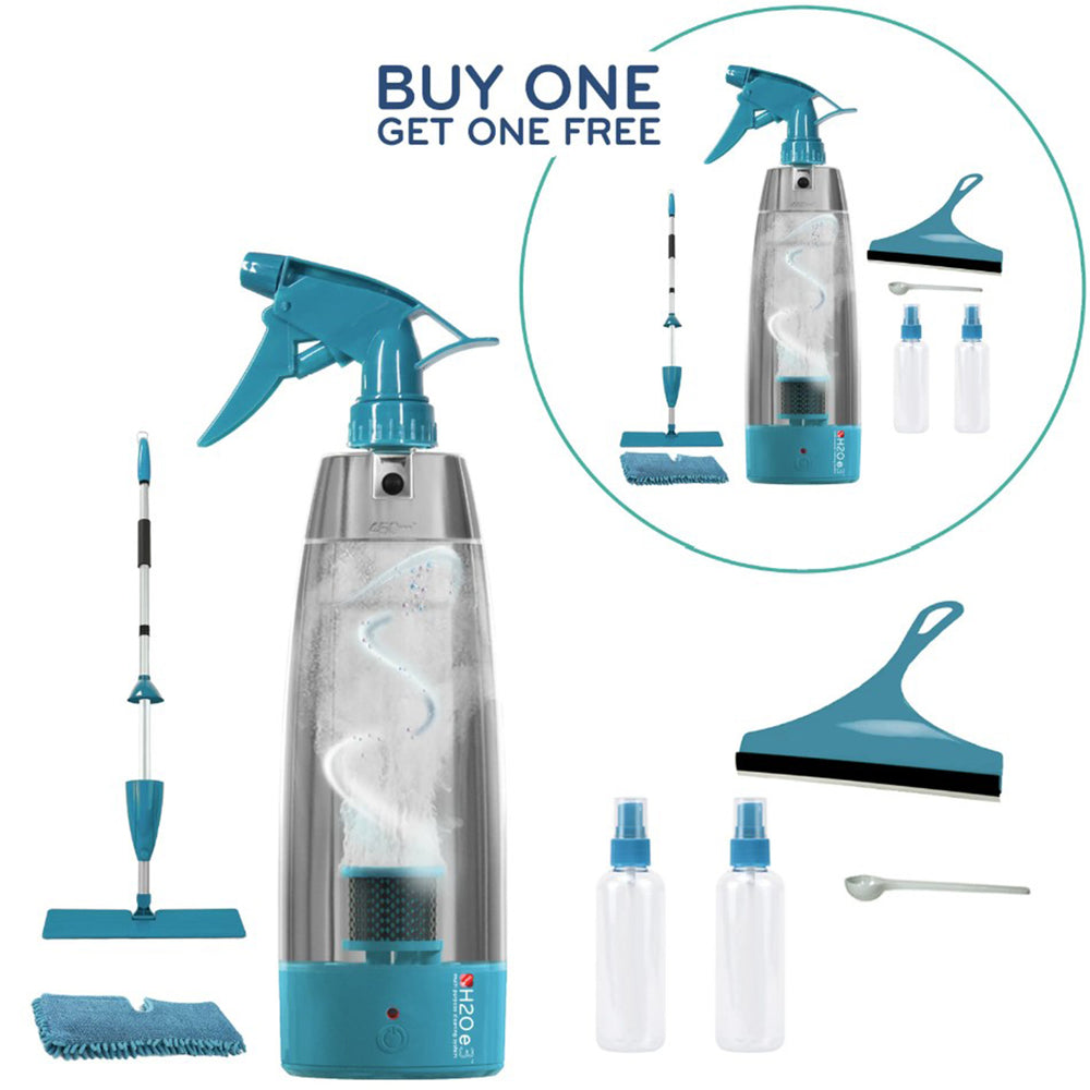 2 for 1 - 14 Piece H20 E3 Multi-Purpose Home Cleaning Solution, inc Activator Bottle, Mop Unit, Travel Bottles and Glass Squeegee_7666468