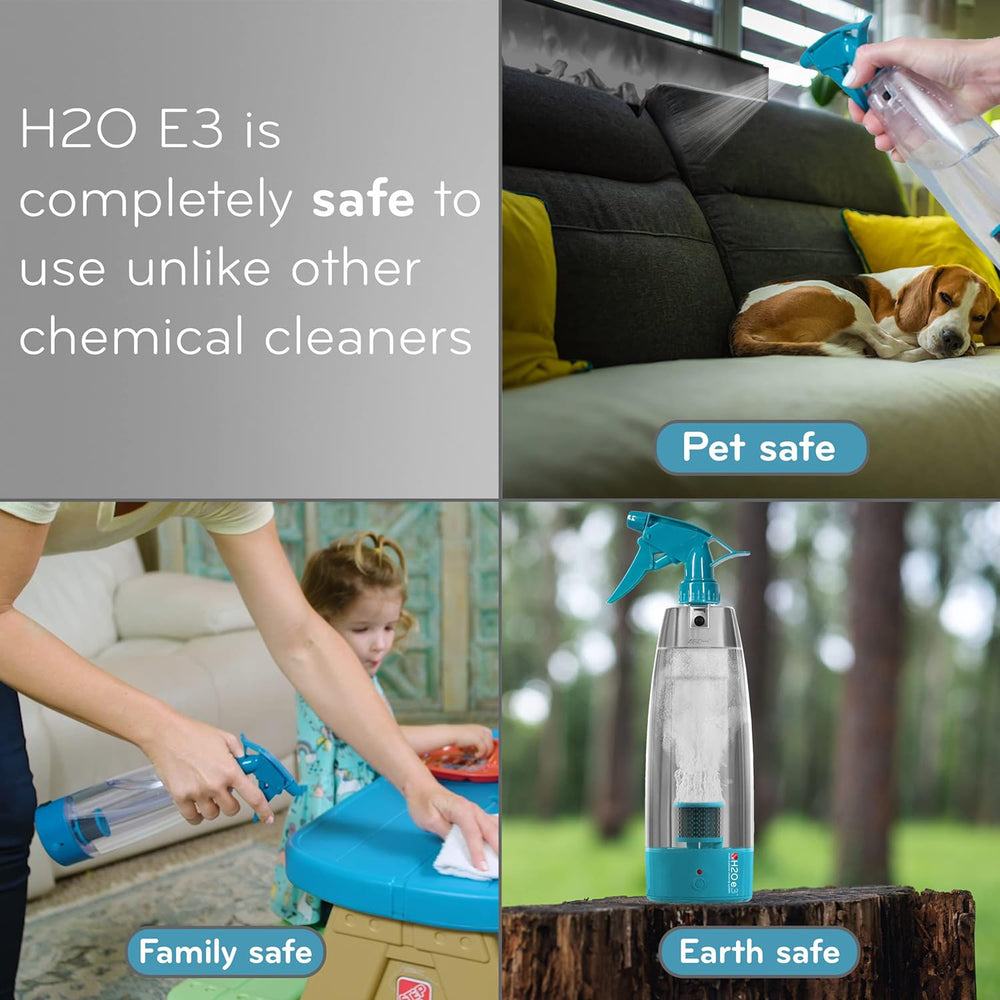 2 for 1 - 14 Piece H20 E3 Multi-Purpose Home Cleaning Solution, inc Activator Bottle, Mop Unit, Travel Bottles and Glass Squeegee_7666468_7
