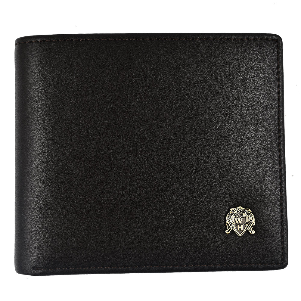 William Hunt Genuine Leather Double Fold Mens Wallet - Dark Brown_7672496