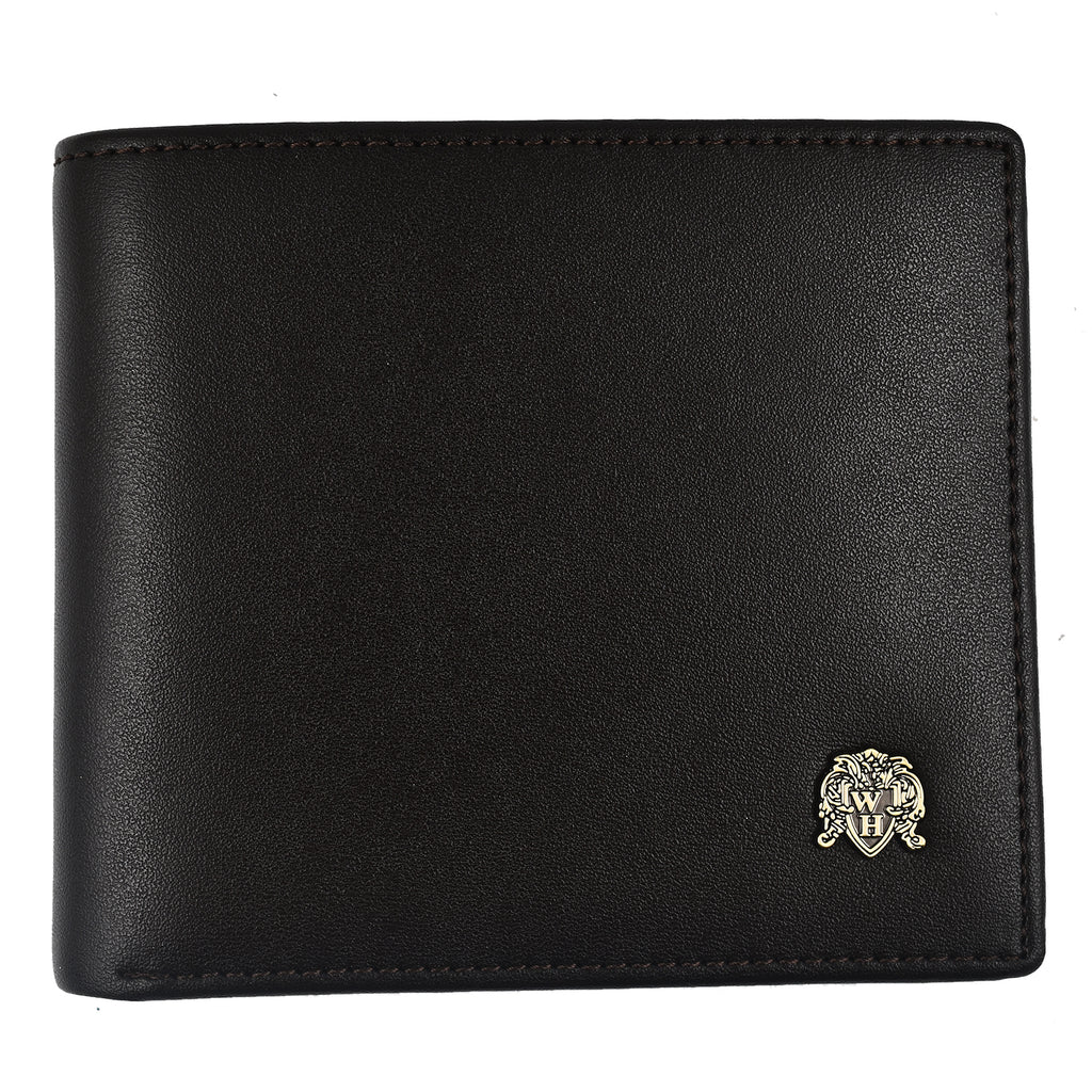 William Hunt Genuine Leather Double Fold Mens Wallet - Dark Brown_7672496
