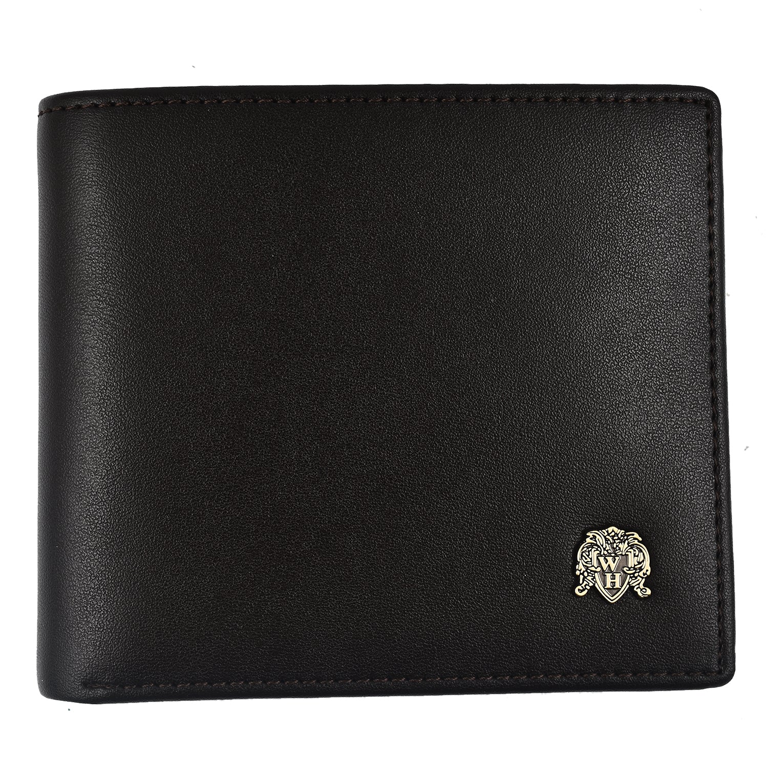 William Hunt Genuine Leather Double Fold Mens Wallet - Dark Brown_7672496