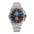 CADOLA Peterson 44mm 10 ATM Water Resistant Watch With Stainless Steel Chain Bracelet & Extra Yellow Silicon Strap_7673157_3