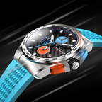 CADOLA Peterson 44mm 10 ATM Water Resistant Watch With Stainless Steel Chain Bracelet & Extra Yellow Silicon Strap_7673157_4